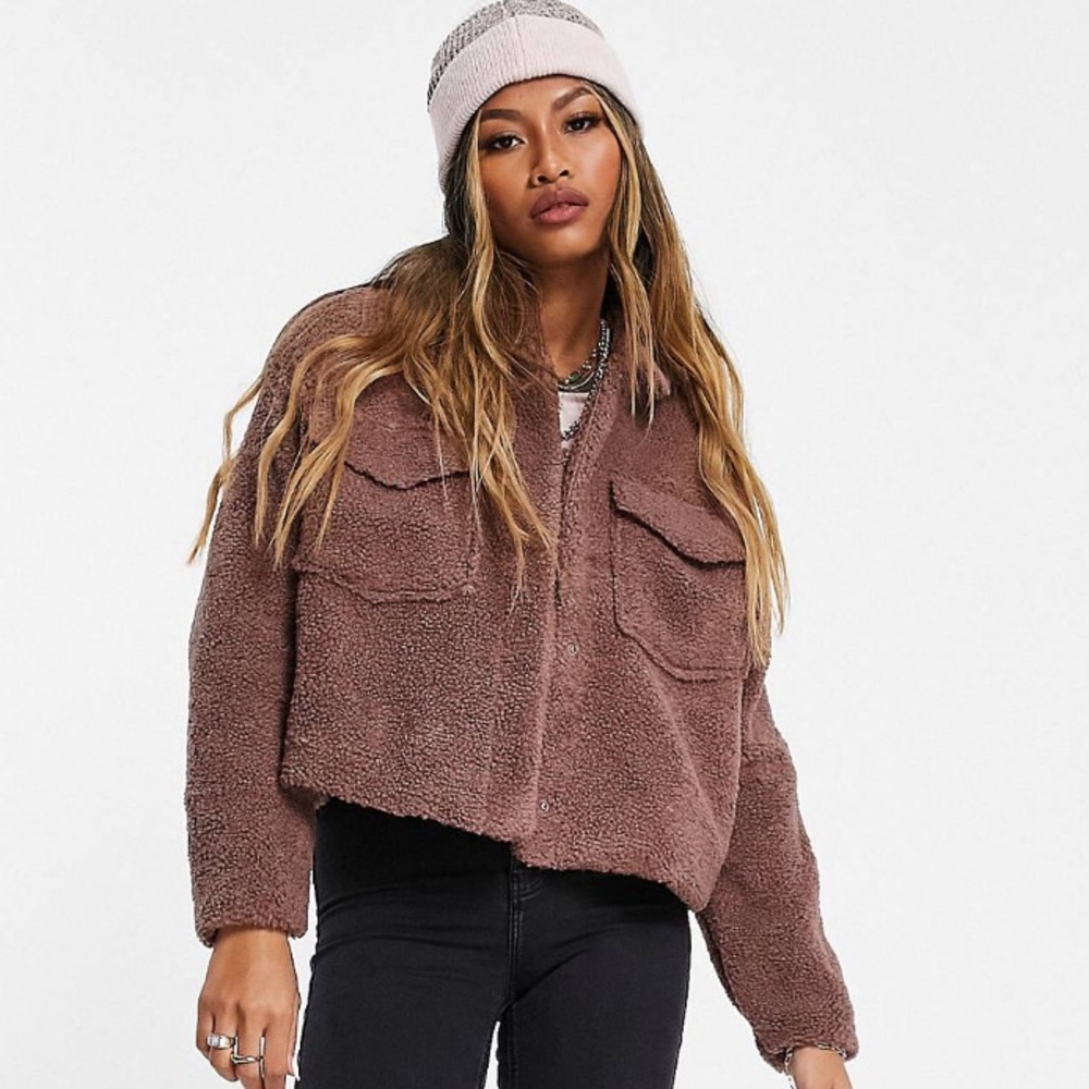 Cropped Teddy Shacket